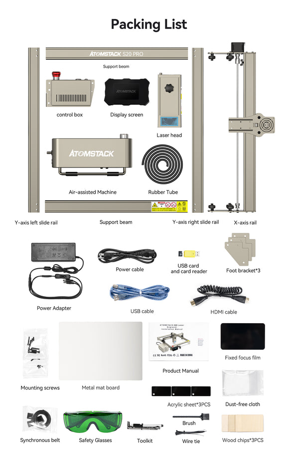 ATOMSTACK X20 S20 PRO 130W Laser Engraver Easy to Cut 8mm Plywood with Air Assist kit Support Mobile Phone APP