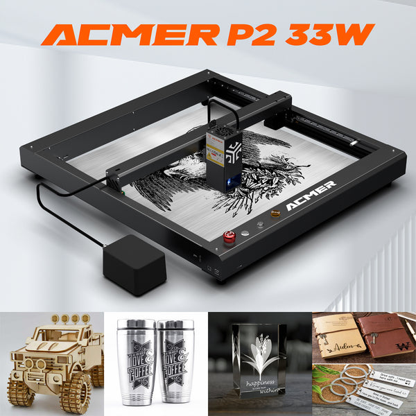 ACMER P2 33W lasers Engraver Wifi APP OfflineControl 180W CNC Blue High Speed Cutting Machine With Automatic Air Assist