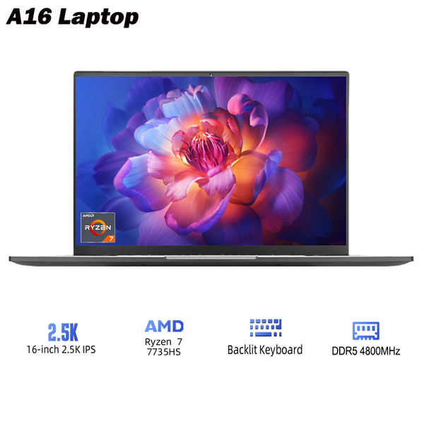 Ninkear A16 Gaming Laptop AMD Ryzen 7 7735HS 32GB DDR5+2TB SSD 16-inch 2.5K 165Hz WiFi6 Computer Laptop Windows 11 Notebook