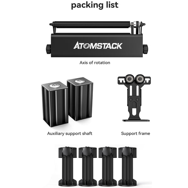 ATOMSTACK R3 Pro Roller Aluminum Alloy Structure 360° Rotary Engraver Compatible 95% Of Laser Engraving Machines