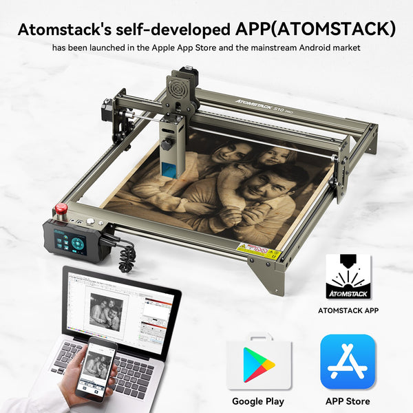 ATOMSTACK S10 X7 A10 PRO Laser Engraver Cutter, 10W Output Power Eye Protection Desktop DIY Laser Marking Wood Cutting