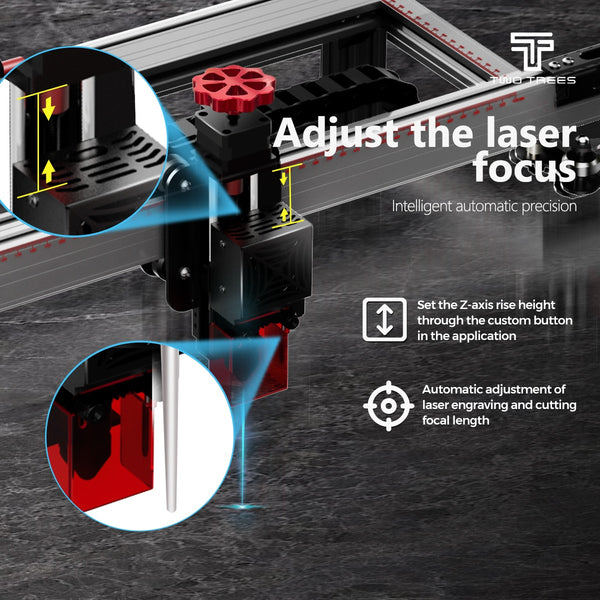 Twotrees TS2 80W Laser Engraver Machine 10W Output Power Compressed Spot Technology LaserGRBL LightBurn Wifi Horizontal Gyroscope 450x450mm